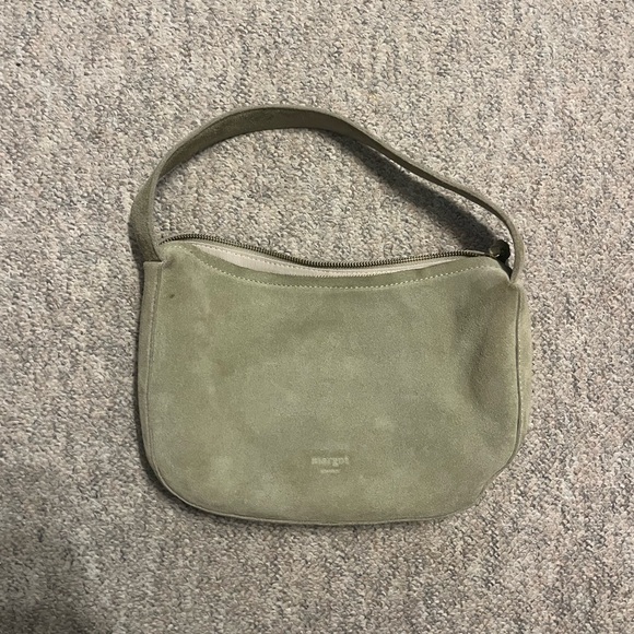 Margot New York Handbags - Margot New York Suede Shoulder Bag in Olive Green